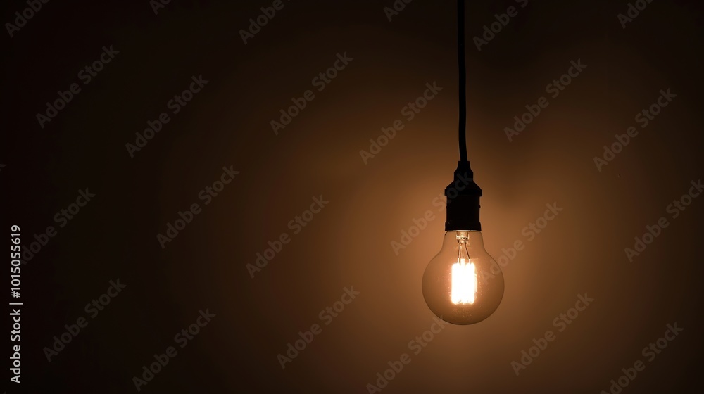 Dark empty room with single flickering light bulb casting long shadows, emphasizing absence of power and eerie atmosphere, minimalist setting with focus on light bulb's glow. Dark empty room with single flickering light bulb casting long shadows, emphasizing absence of power and eerie atmosphere, minimalist setting with focus on light bulb's glow.