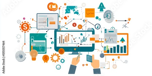 Wallpaper Mural A visual representation of digital finance management, showcasing the integration of business and technology in financial solutions. This image highlights key concepts such as money management Torontodigital.ca