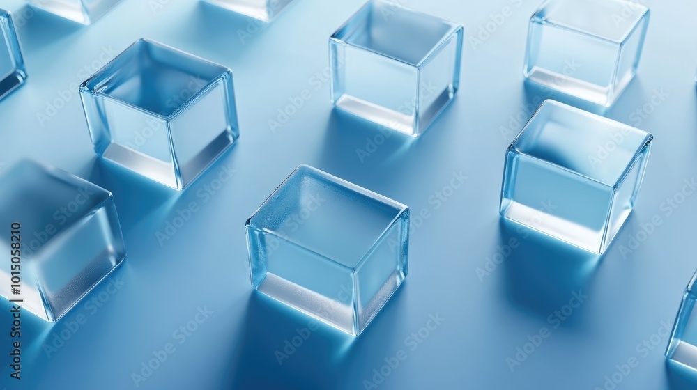 Innovative Blue Crystal Blocks. Modern Prism Design with Space for Copy. 3D Render Innovative Blue Crystal Blocks. Modern Prism Design with Space for Copy. 3D Render