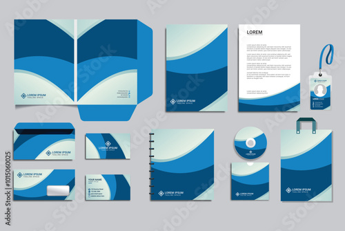 Wallpaper Mural Business Stationery Brand Identity Mockup is set abstract graphics design concept. Office stationery items mockup - editable vector templat. Company corporate style design. Stationery Branding set Torontodigital.ca