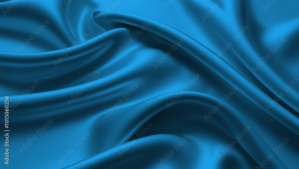 Obraz premium Elegant Blue Satin Fabric Background - Luxurious and Smooth Texture 4K Wallpaper