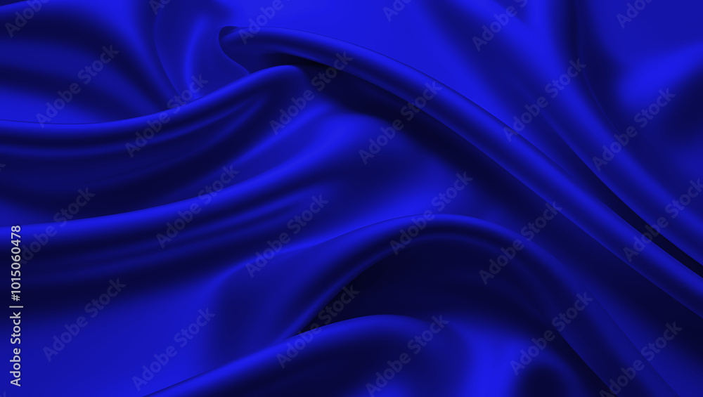 Obraz premium Elegant Blue Satin Fabric Background - Luxurious and Smooth Texture 4K Wallpaper