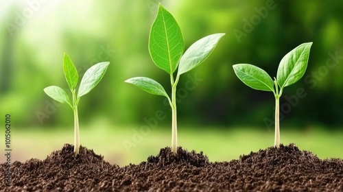 Fresh Seedlings Growing in Lush Green Environment