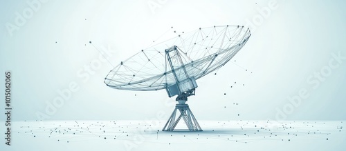 Fototapeta Naklejka Na Ścianę i Meble -  Abstract 3d isolated telecommunication antenna on white innovation technology