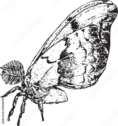 Moth - hand drawn vector insect illustration