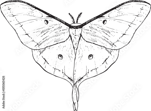 Moth - hand drawn vector insect illustration