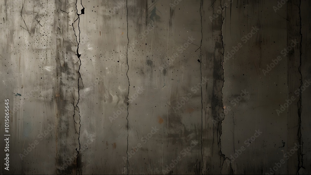 Fototapeta premium A rough concrete wall texture with deep cracks and chipped areas, adding a weathered and urban look. Perfect for adding depth and grit to designs.