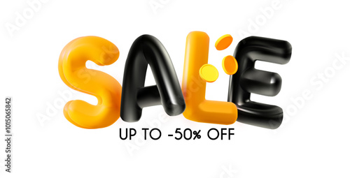 Super sale 3D text Special offer poster template.