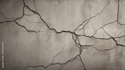 A rough concrete wall texture with deep cracks and chipped areas, adding a weathered and urban look. Perfect for adding depth and grit to designs.