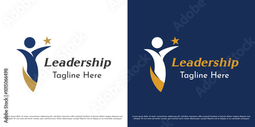 Job leader illustration. Silhouettes of successful people stars company management team organization business. Abstract minimal simple employer boss icon symbol.