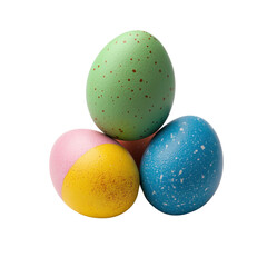 Colorful decorative easter eggs on display transparent background