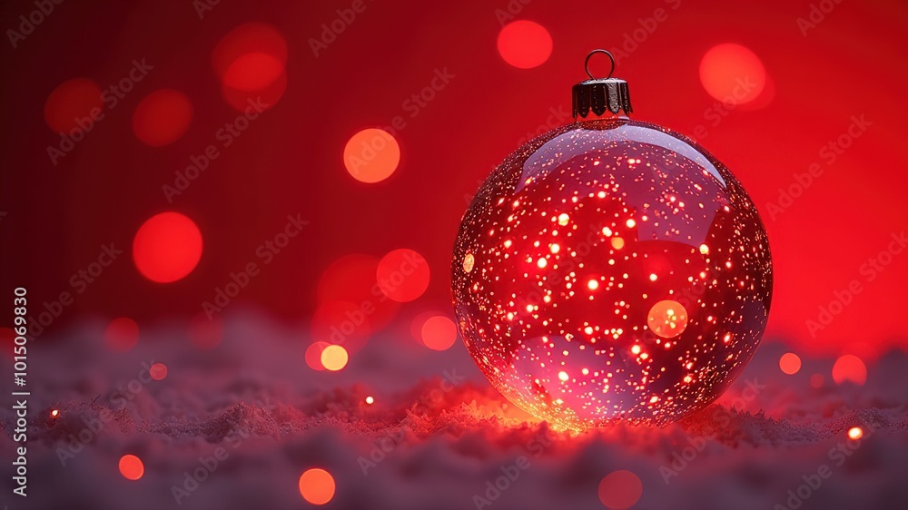 shining golden Christmas banner red ball banneron blurred lights bokeh red background dark ow key photo glitter guarland shining golden Christmas banner red ball banneron blurred lights bokeh red background dark ow key photo glitter guarland