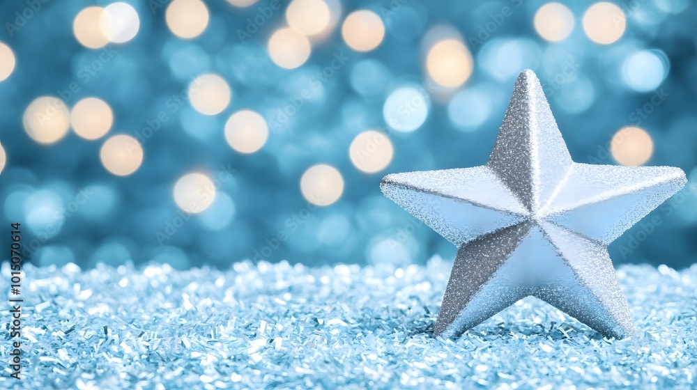 Delicate Christmas Star on Shimmering Background Delicate Christmas Star on Shimmering Background