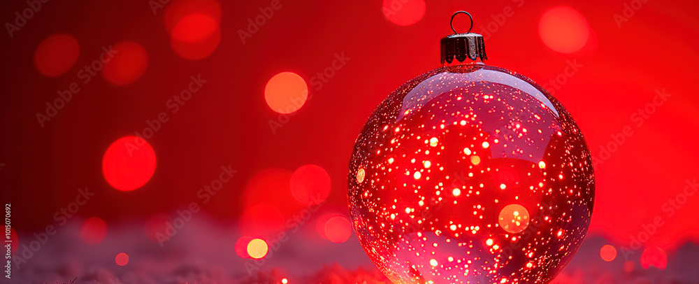 shining golden Christmas banner red ball banneron blurred lights bokeh red background dark ow key photo glitter guarland shining golden Christmas banner red ball banneron blurred lights bokeh red background dark ow key photo glitter guarland