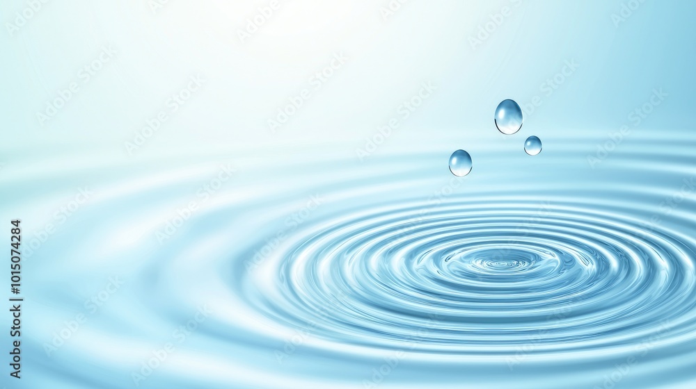 Water Droplets Creating Ripples in Calm Pond Water Droplets Creating Ripples in Calm Pond