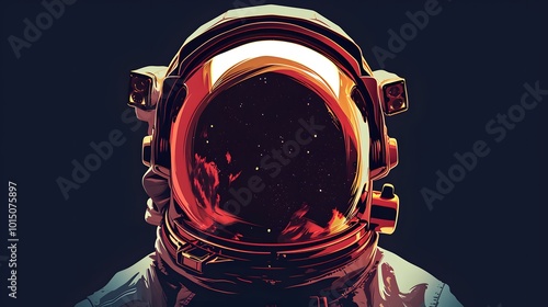 Astronaut Helmet Simple Vector Illustration