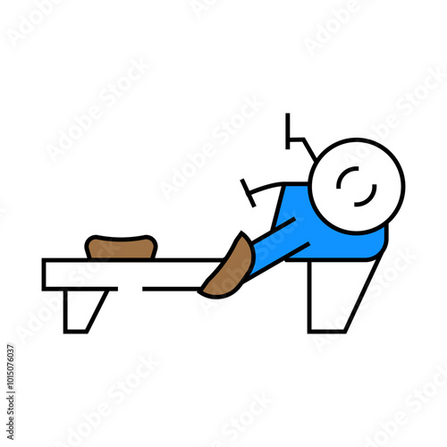 rowing machine line icon vector. rowing machine sign. isolated symbol illustration
