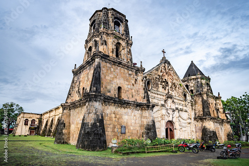 Miag-ao Church, Iloilo, Philippines. An 18th-century place of worship built by Spanish Catholic missionaries featuring Baroque architecture considered UNESCO world heritage site