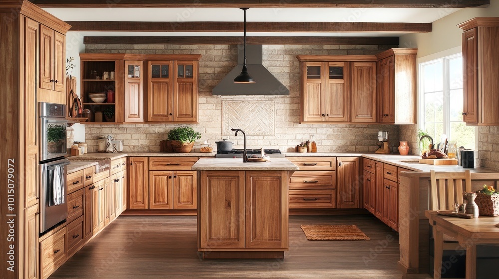 Warm and Inviting Modern Kitchen with Wooden Cabinets Warm and Inviting Modern Kitchen with Wooden Cabinets