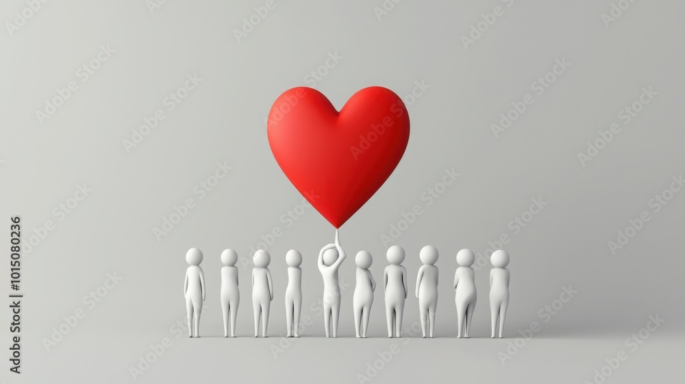 A playful illustration of small, simplistic figures holding a large heart, symbolizing love and community. A playful illustration of small, simplistic figures holding a large heart, symbolizing love and community.