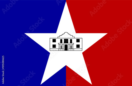 Flag of the city of San Antonio, Texas, USA, original colors and proportions. Illustration