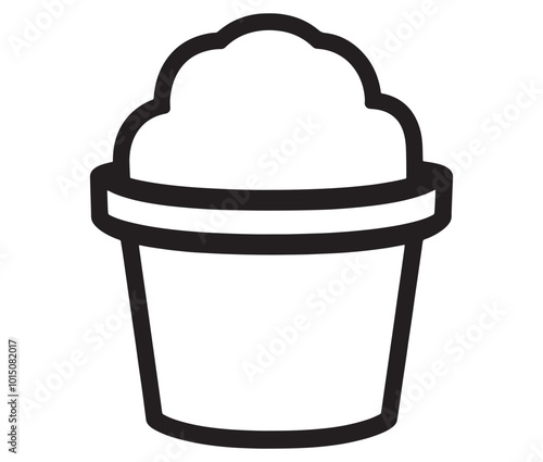 Illustration of a cupcake, Frozen yogurt line icon, Line art ice - cream vector