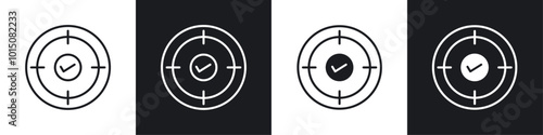 Accuracy icon vector icon set black filled and outlined style.