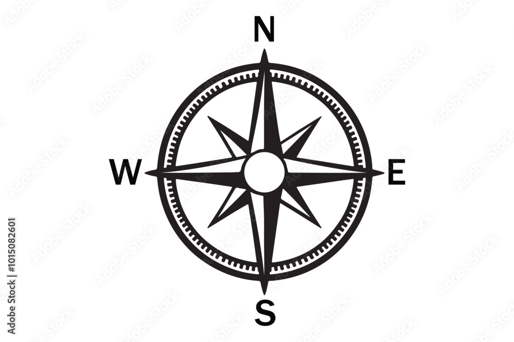 Compass silhouette vector art illustration Compass silhouette vector art illustration