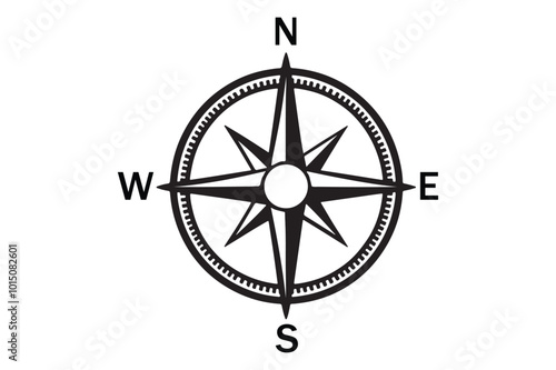 Compass silhouette vector art illustration 