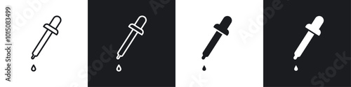 Eye dropper icon vector icon set black filled and outlined style.