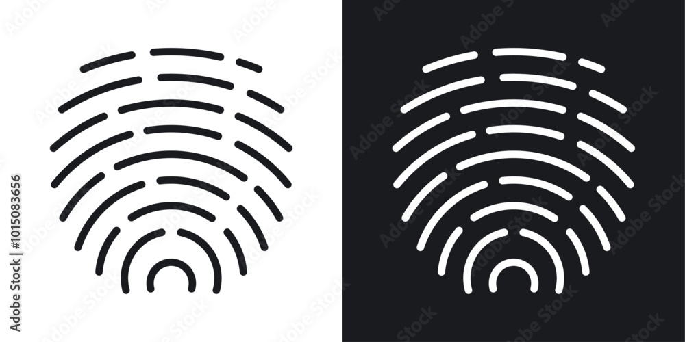 Fingerprint icon vector icon set black filled and outlined style. Fingerprint icon vector icon set black filled and outlined style.