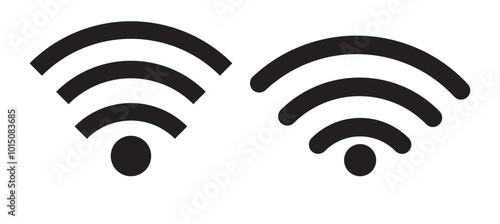 Wireless and wifi icon or wi-fi icon sign for remote internet access, internet connection, signal icon, variations podcast vector symbol, vector illustration