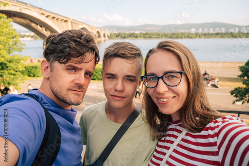 Happy family taking a photo...