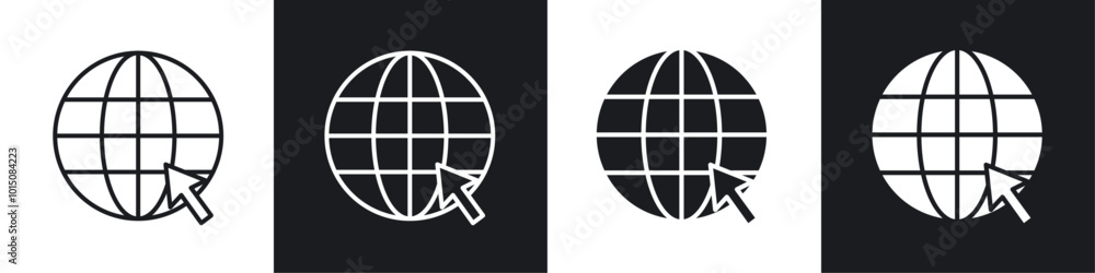Internet icon vector icon set black filled and outlined style. Internet icon vector icon set black filled and outlined style.
