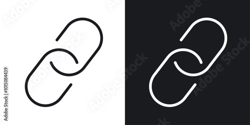 Link icon vector icon set black filled and outlined style.