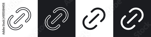 Link icon vector icon set black filled and outlined style.