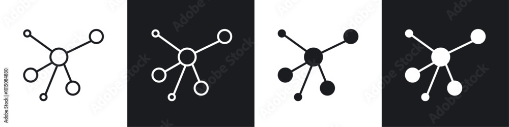 Network icon vector icon set black filled and outlined style. Network icon vector icon set black filled and outlined style.