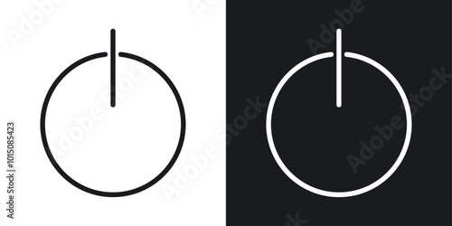 Power button icon vector icon set black filled and outlined style.