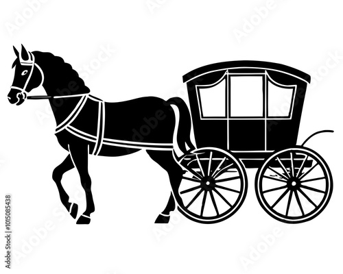 Horse Carriage silhouette vector ,Horse Carriage  clip art,Horse Carriage  illustration