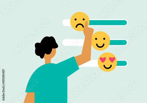 Controlling mental health emotions illustration