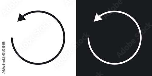 Reset icon vector icon set black filled and outlined style.
