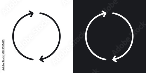 Repeat icon vector icon set black filled and outlined style.