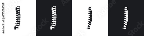Spine icon vector icon set black filled and outlined style.