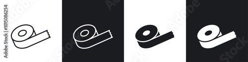 Tape icon vector icon set black filled and outlined style.