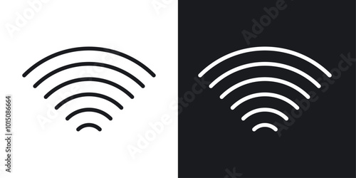 Wifi icon vector icon set black filled and outlined style.