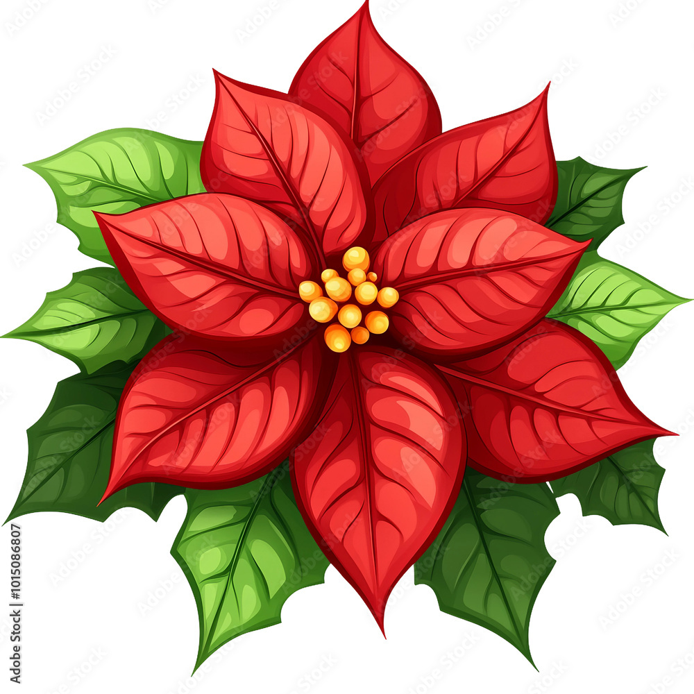 Vibrant Poinsettia Flower with Bright Red Leaves Perfect for Holiday Decorations Vibrant Poinsettia Flower with Bright Red Leaves Perfect for Holiday Decorations