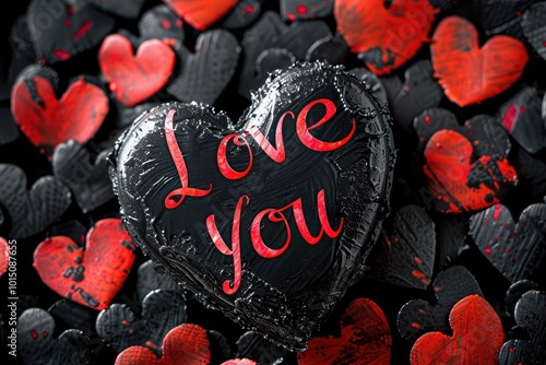 The word love appeared in shiny pink letters and decorated with pictures of butterflies