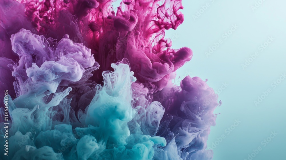 Vibrant abstract swirl of purple and turquoise hues creating a dynamic, artistic splash against a light background. Vibrant abstract swirl of purple and turquoise hues creating a dynamic, artistic splash against a light background.