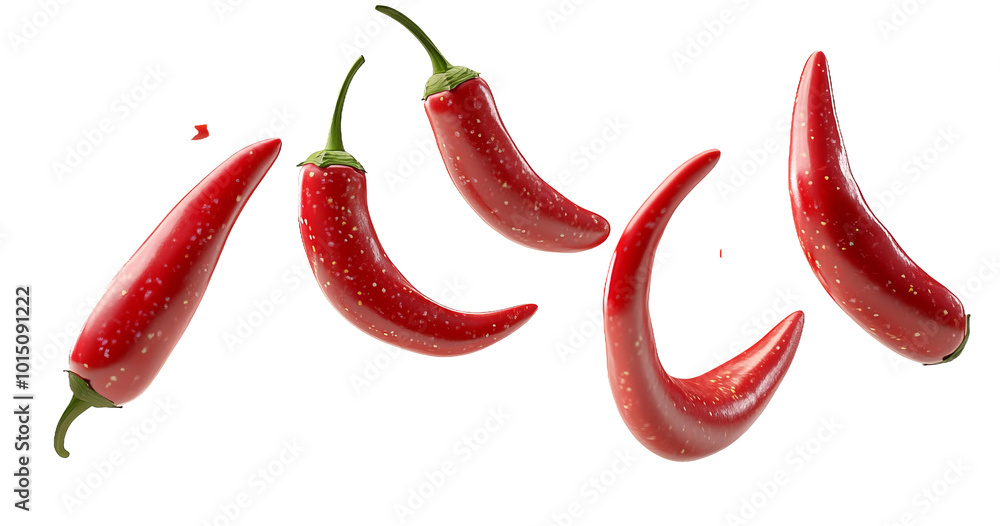 Red Hot Chili Peppers Isolated on Transparent Background Red Hot Chili Peppers Isolated on Transparent Background