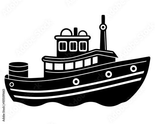 Tugboat Silhouette, Tug Boat silhouette, Tugboat Clipart, Tugboat Files for Cricut, Tugboat Cut Files For Silhouette